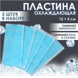 Пластина охлаждающая, набор - 5 шт, 12 × 5 см, цвет синий