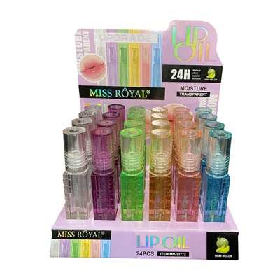 Масло-блеск для губ ароматный Miss Royal Lip Oil 24H прозрачный (ряд 6шт)