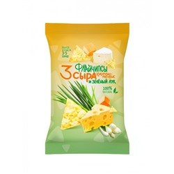 Флайчипсы кукурузно-рисовые "3 сыра и зелёный лук", 40 гр