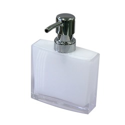 Дозатор AXENTIA Priamos для жидкого мыла из белого акрила со стразами 10,5x15x3 см, объем 140 мл.