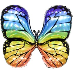Шар фольгированный 31" «Бабочка. Яркая радуга», фигура, голография 5398263