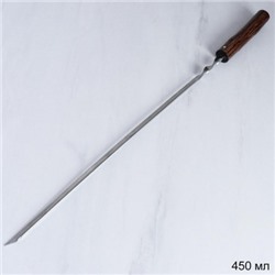 Шампур уголок, с деревянной лакированной ручкой Эко / 2К-382 /уп 20/ 680(450)х12х2