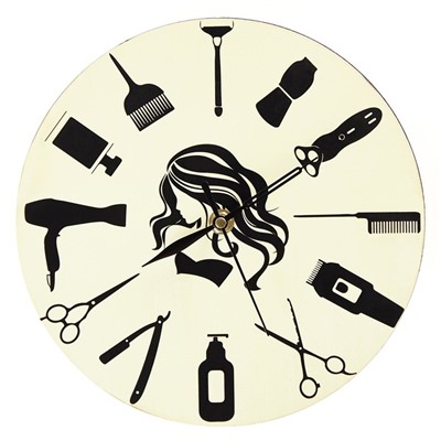 Часы настенные "Для парикмахерской", дискретный ход, d-23 см