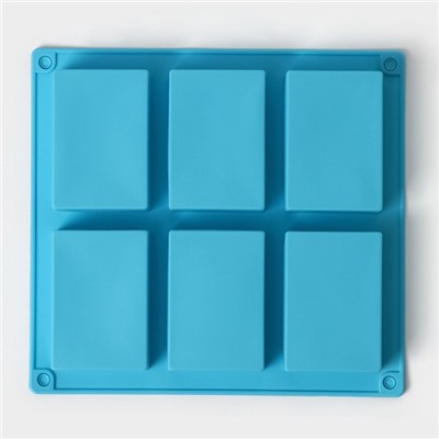 Форма силиконовая для выпечки Доляна «Фигуры.Прямоугольник», 22×20,5×2,5 см, 6 ячеек (5,5×8 см), цвет МИКС