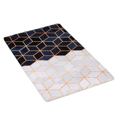 Набор ковриков для ванны и туалета «Геометрия», 2 шт: 40×45, 45×75 см, цвет чёрно-белый