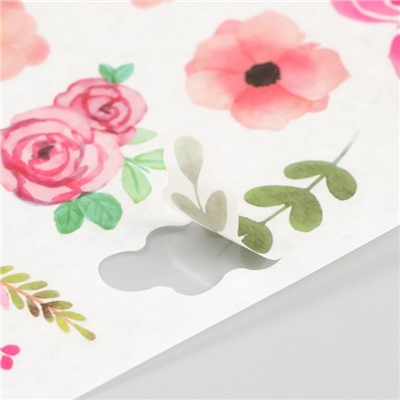 Наклейка бумага "Ароматные цветы" набор 6 листов 18,6х10 см