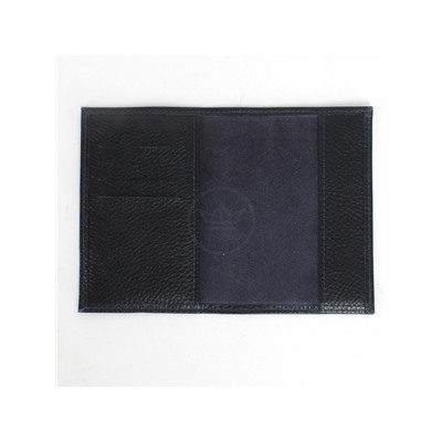 Обложка для паспорта Croco-П-404 (5 кред карт)  натуральная кожа синий тем флотер (111)  235109