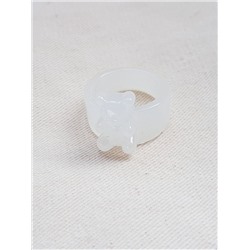 Модное кольцо с мишкой, цвет белый, арт.032.213