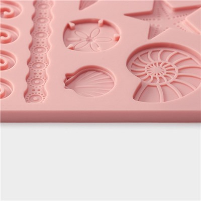 Молд Доляна «Морской узор», силикон, 19×12 см, цвет МИКС