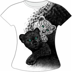 Женская футболка Леопарды 999