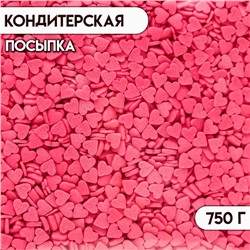 Кондитерская посыпка «Мини-сердце» розовая, 750 г