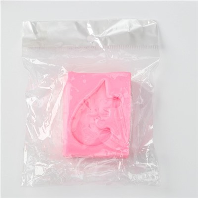 Силиконовый молд «Половинки», 6×4,5×0,9 см, цвет розовый