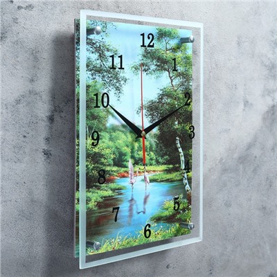 Часы настенные, серия: Природа, "Цапли", 25х35  см