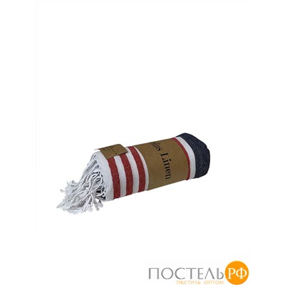 Полотенце Карвен MARIN 90*170 1шт.с бахрамой хлопок Н 3279 v5, Navy Blue-Red-White