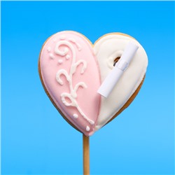 Мини-печенье ванильное на палочке "Сердечко с предсказаниями" 15 г