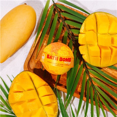Бурлящий шарик для ванны Mango (манго, с маслами), 100-120 г