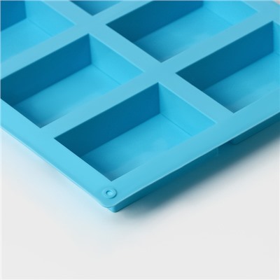 Форма силиконовая для выпечки Доляна «Фигуры.Прямоугольник», 22×20,5×2,5 см, 6 ячеек (5,5×8 см), цвет МИКС