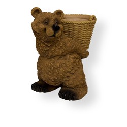 Кашпо Медведь с корзиной гипс 28*30*18 см