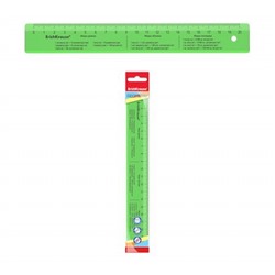 Линейка пластиковая 20 см Neon с единицами измерения, зеленая 55499 Erich Krause