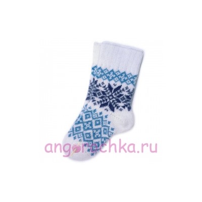 Женские шерстяные носки с синей снежинкой - 701.2