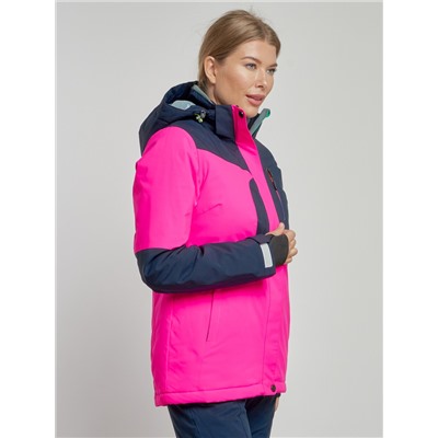 Горнолыжная куртка женская зимняя розового цвета 33307R