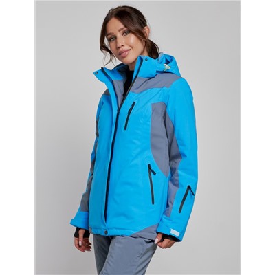 Горнолыжная куртка женская зимняя синего цвета 3310S