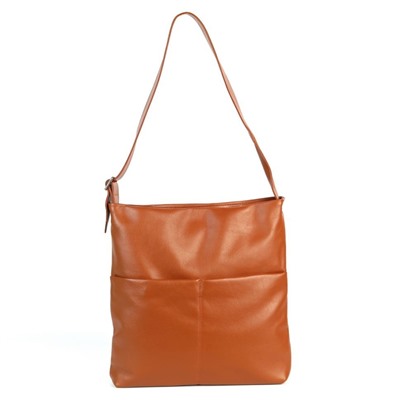 Женская кожаная плоская сумка хобо 209238 Браун