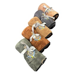 Полотенце махровое для мужчин 34х75см с вышивкой в ассортименте (упаковка 5шт)