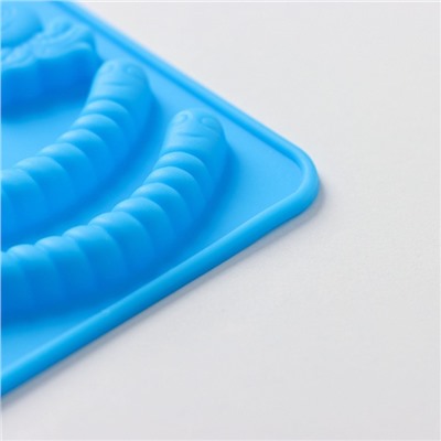 Форма для мармелада Доляна «Морские сладости», силикон, 22,3×17,2 см, 32 ячейки (2,7×2 см), цвет голубой