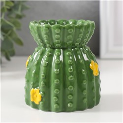 Аромалампа керамика "Кактус с цветочками" 8х8х8,5 см