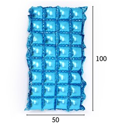 Панно фольгированное 74 х 142 см, 4 ряда, цвет голубой 7391292