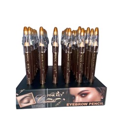 Карандаш для бровей с точилкой Pink Key Eyebrow Pencil коричневый 1шт