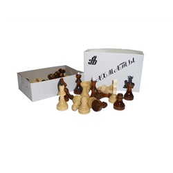Шахматы (фигуры из дерева) в картонной коробке без поля 17*11*5 см