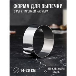 Форма для выпечки и выкладки с регулировкой размера "Круг", H-4.6 см, D-14-20 см