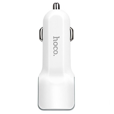 Адаптер Автомобильный с кабелем Hoco Z23 2USB/5V/2.4A +lightning (white)