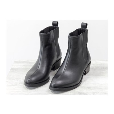 Ботинки челси черного цвета из натуральной кожи, на невысоком каблуке, Новая коллекция от Gino Figini,  Б-19101-01