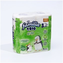 Туалетная бумага FAMILIA TRIO, 3 слоя, 4 рулона