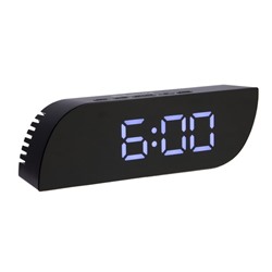 Часы-будильник Sakura SA-8528, электронные, будильник, 3хААА, чёрные