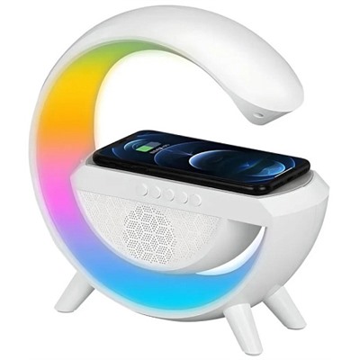 Настольная Bluetooth колонка с зарядным устройством LED Wireless Charging Speaker