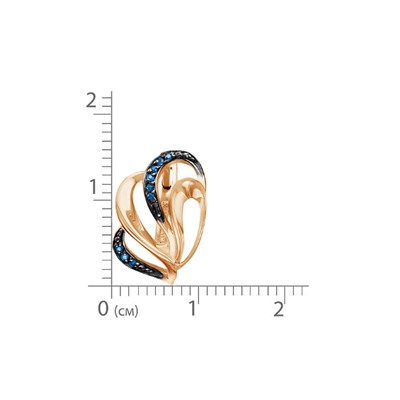 Позолоченные серьги с синими фианитами - 981 - п