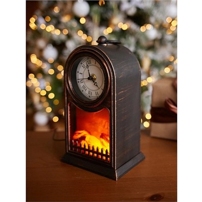 Настольные часы с эффектом искусственного камина LED Fireplace Lantern