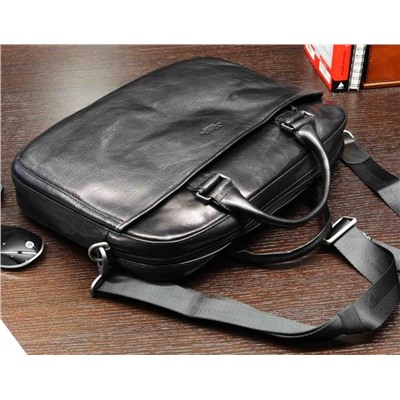 Мужская кожаная сумка-портфель Dierhoff ДМ 52512/3 Блек