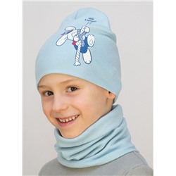 Комплект для мальчика шапка+снуд Sea, размер 48-50,  хлопок 95%