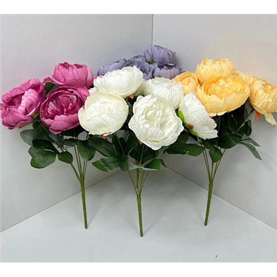 Цветы искусственные декоративные Пионы букет (7 бутонов) 45 см