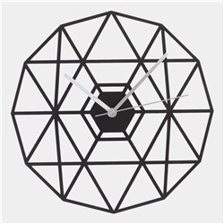 Часы настенные из металла "Паутина", плавный ход, d-30 см