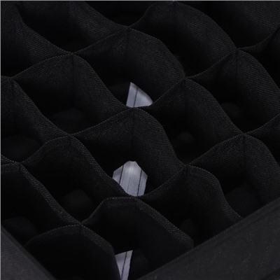Органайзер для хранения белья «Смарт», 24 ячейки, 32×32×10 см, цвет чёрный