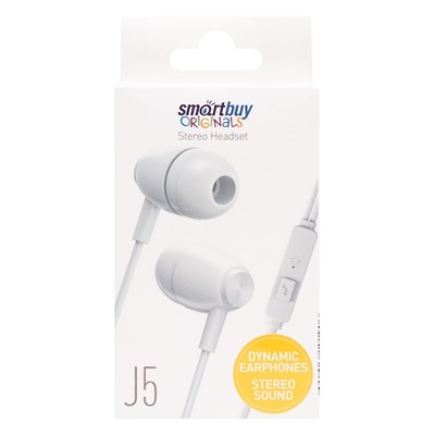 Проводные наушники с микрофоном внутриканальные Smart Buy SBH-028K Jack 3,5  (white)