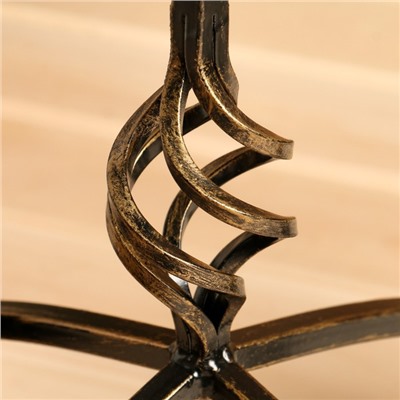 Каминный набор КН-6-2 кованый, цвет бронза, 4 предмета: кочерга, щипцы, совок, метёлка