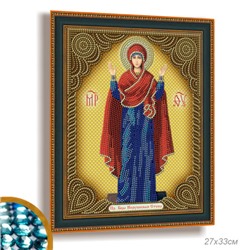 Алмазная мозаика на подрамнике 27х33 Икона Божией Матери Нерушимая стена / LP108 /уп 50/частичная выкладка