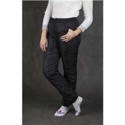 Утепленные женские брюки на манжете по щиколотке, цвет-черный